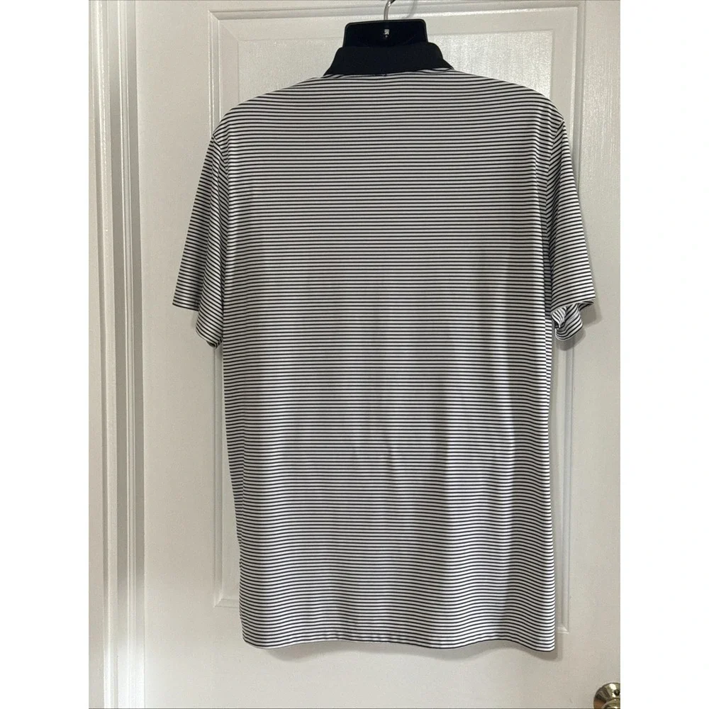 Nike Men's Dri Fit Polo Shirt XL Black White‎ Striped University Of Texas Logo